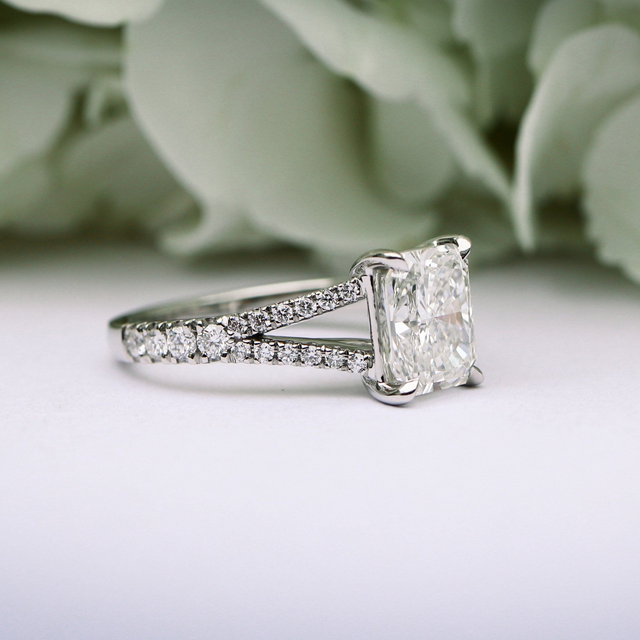 Split Shank Moissanite Ring