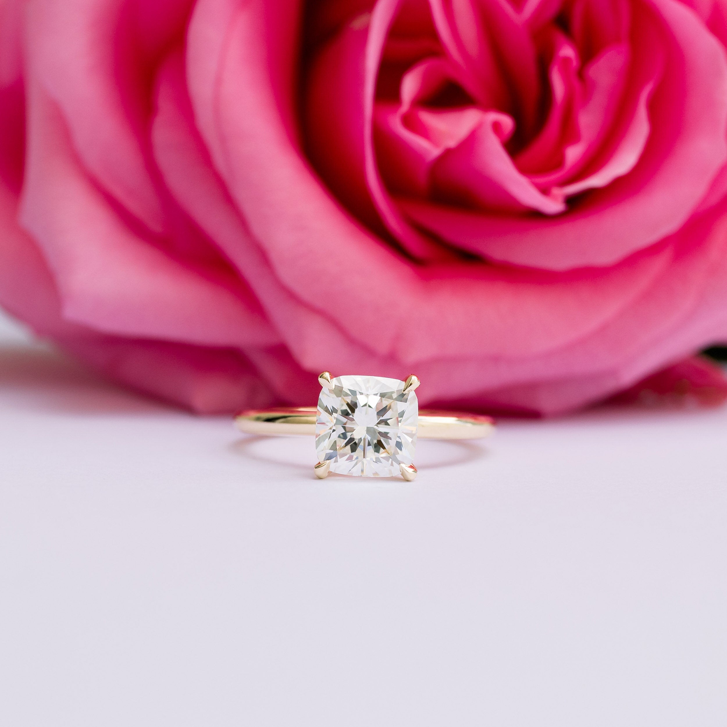 Cushion Moissanite Engagement Ring