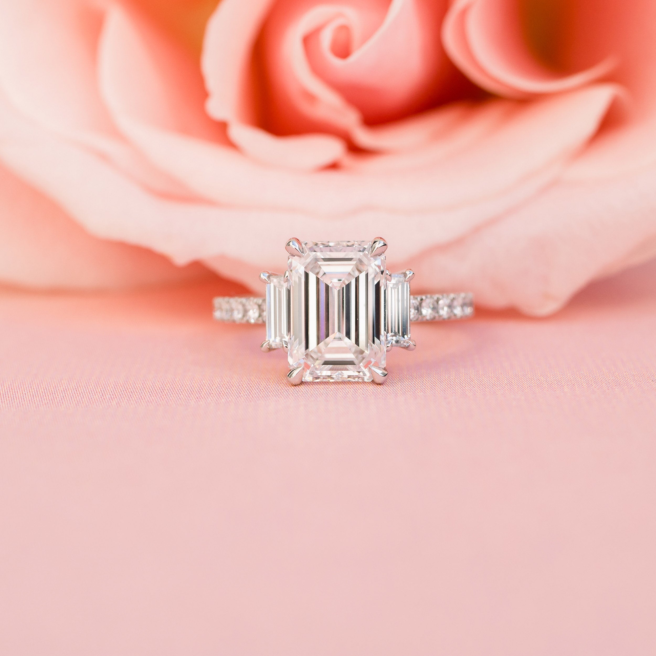 Three Stone Moissanite Ring