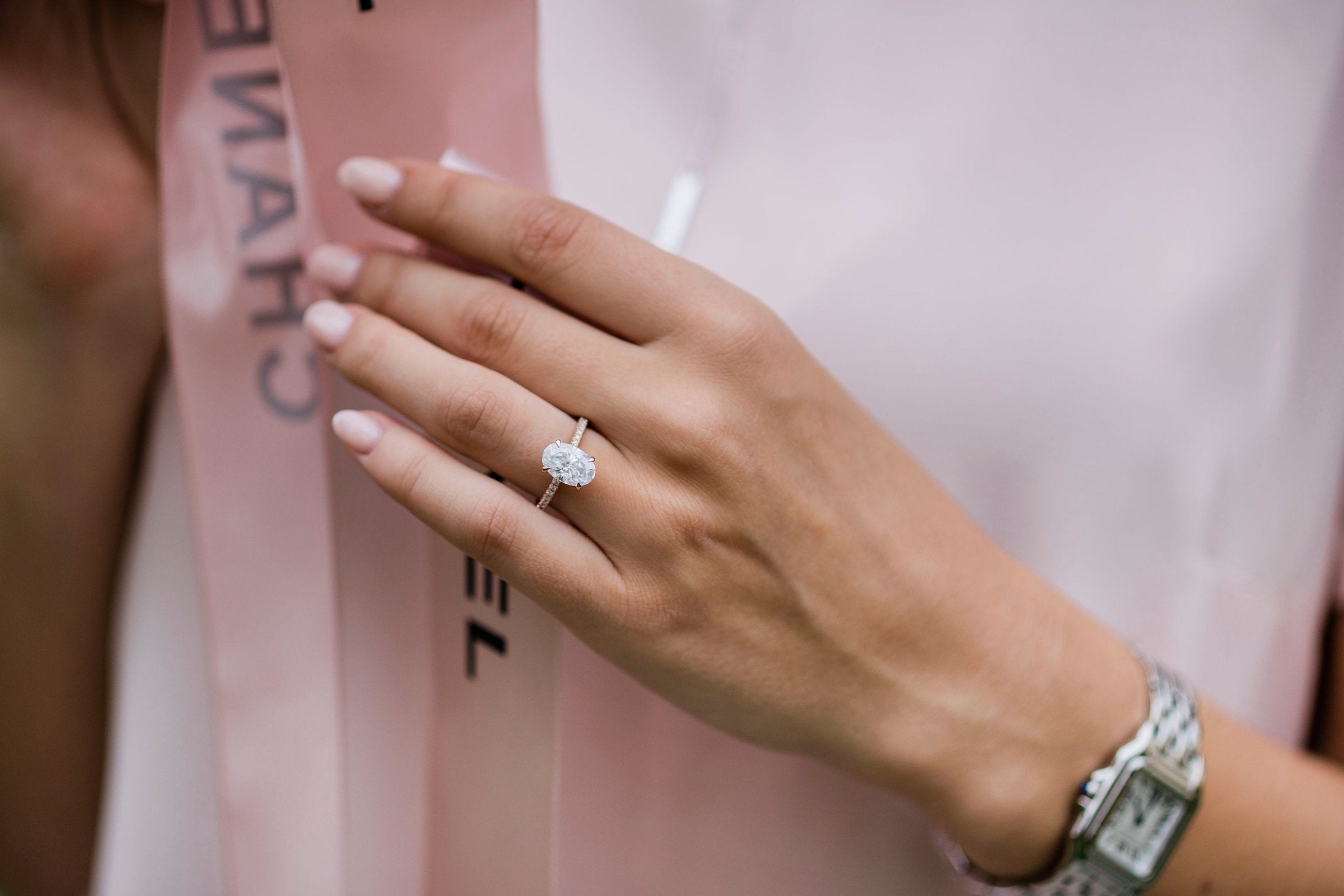 Oval Cut Moissanite Ring