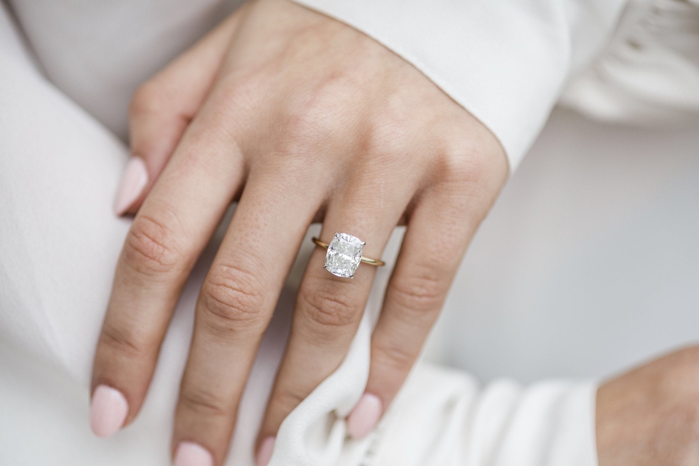Hidden Halo Moissanite Engagement Ring