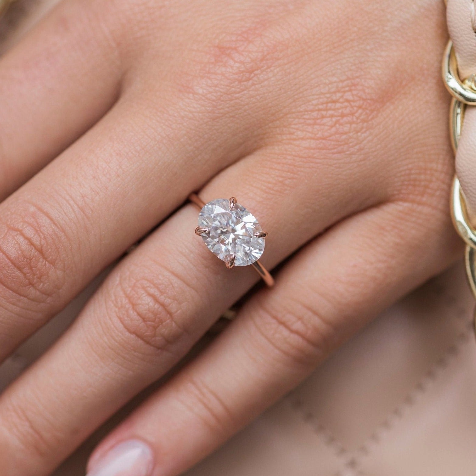 East West Moissanite Ring