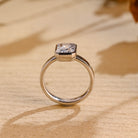 bridal bezel moissanite engagement ring 14k gold