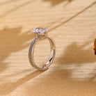 high sparkle radiant cut pavé moissanite ring