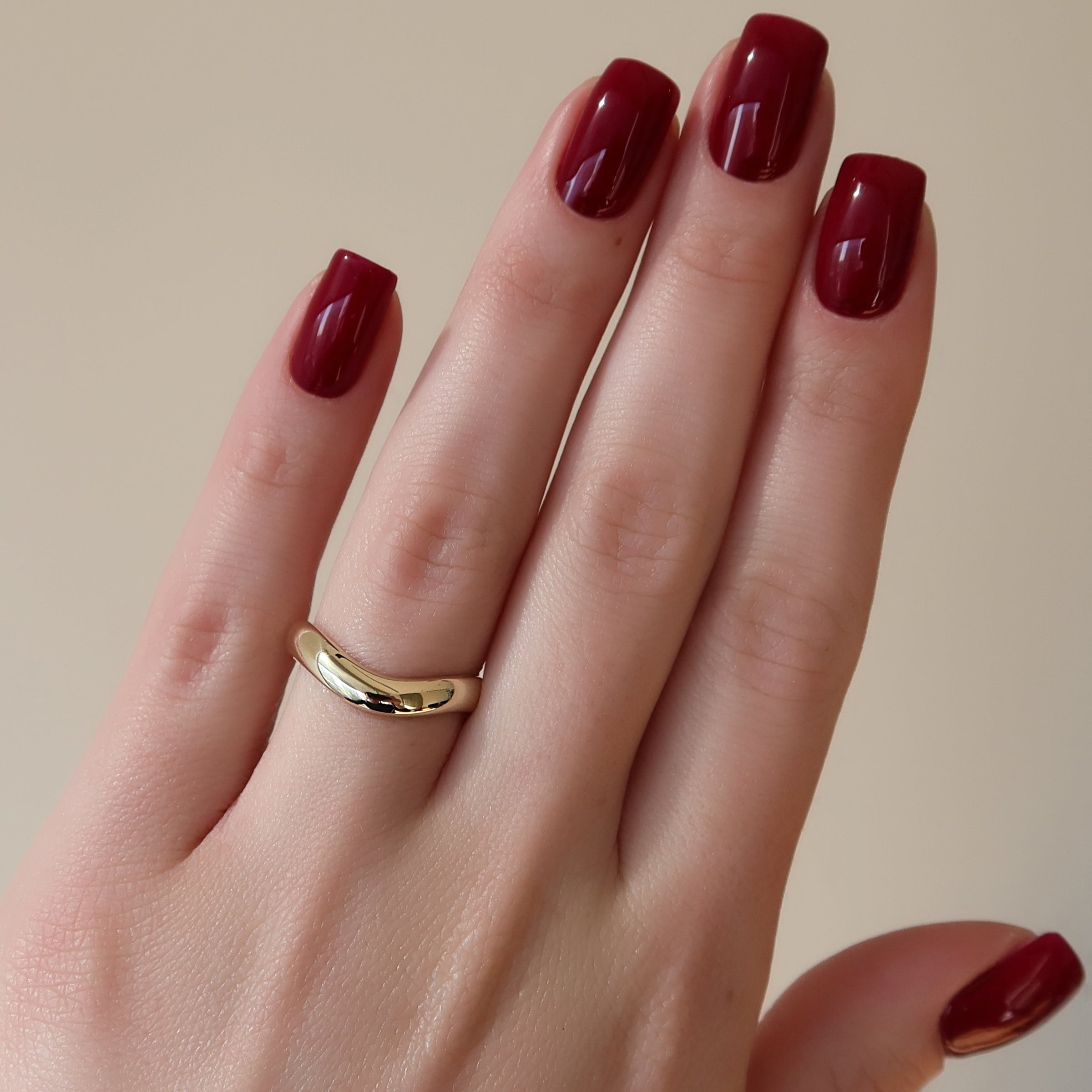 Sleek Curved Wedding Ring