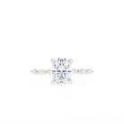 1.70CT Oval Pave Moissanite Diamond Four Prong Engagement Ring In 18K Solid Gold