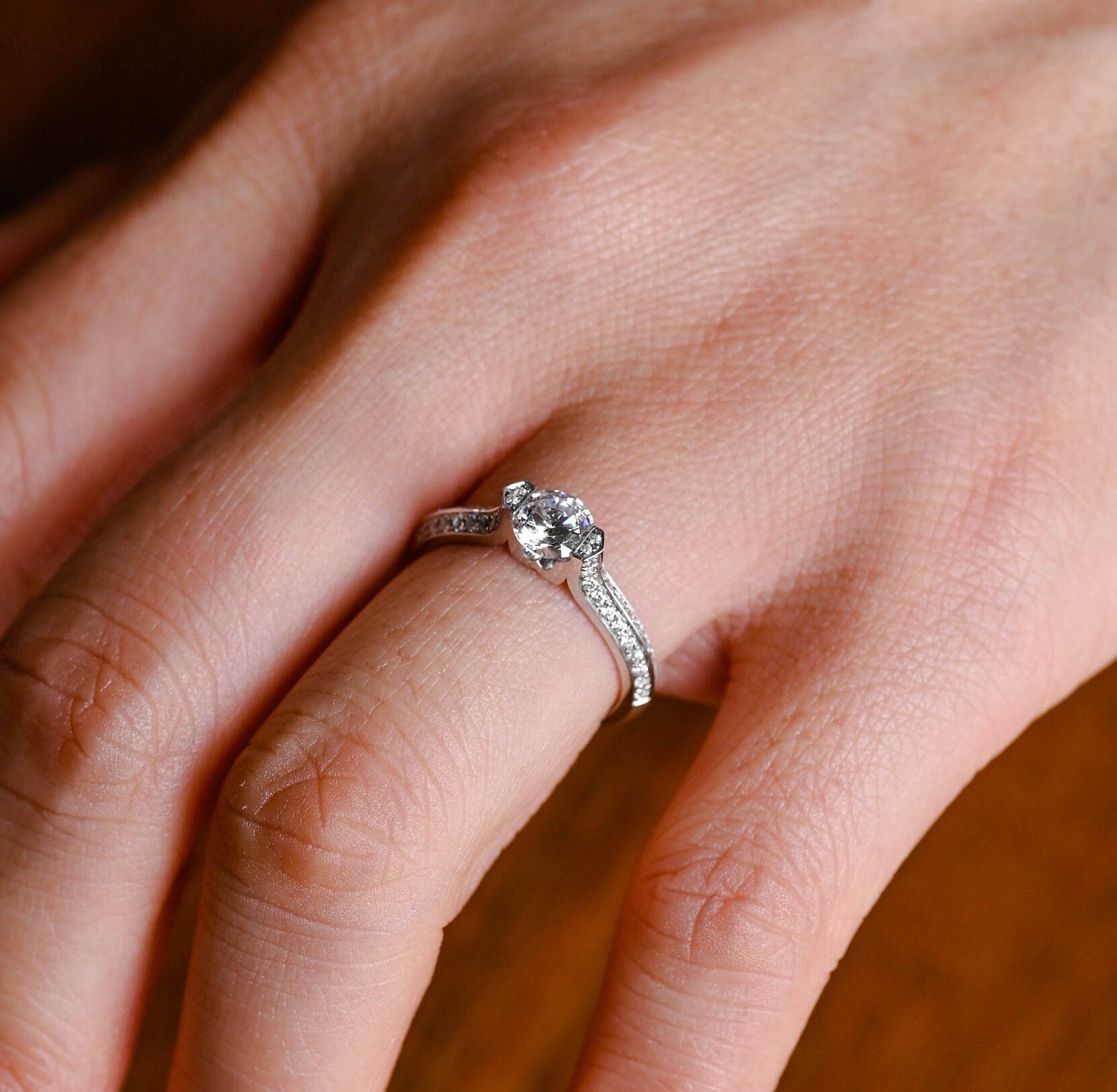 Diamond Accent Moissanite Ring