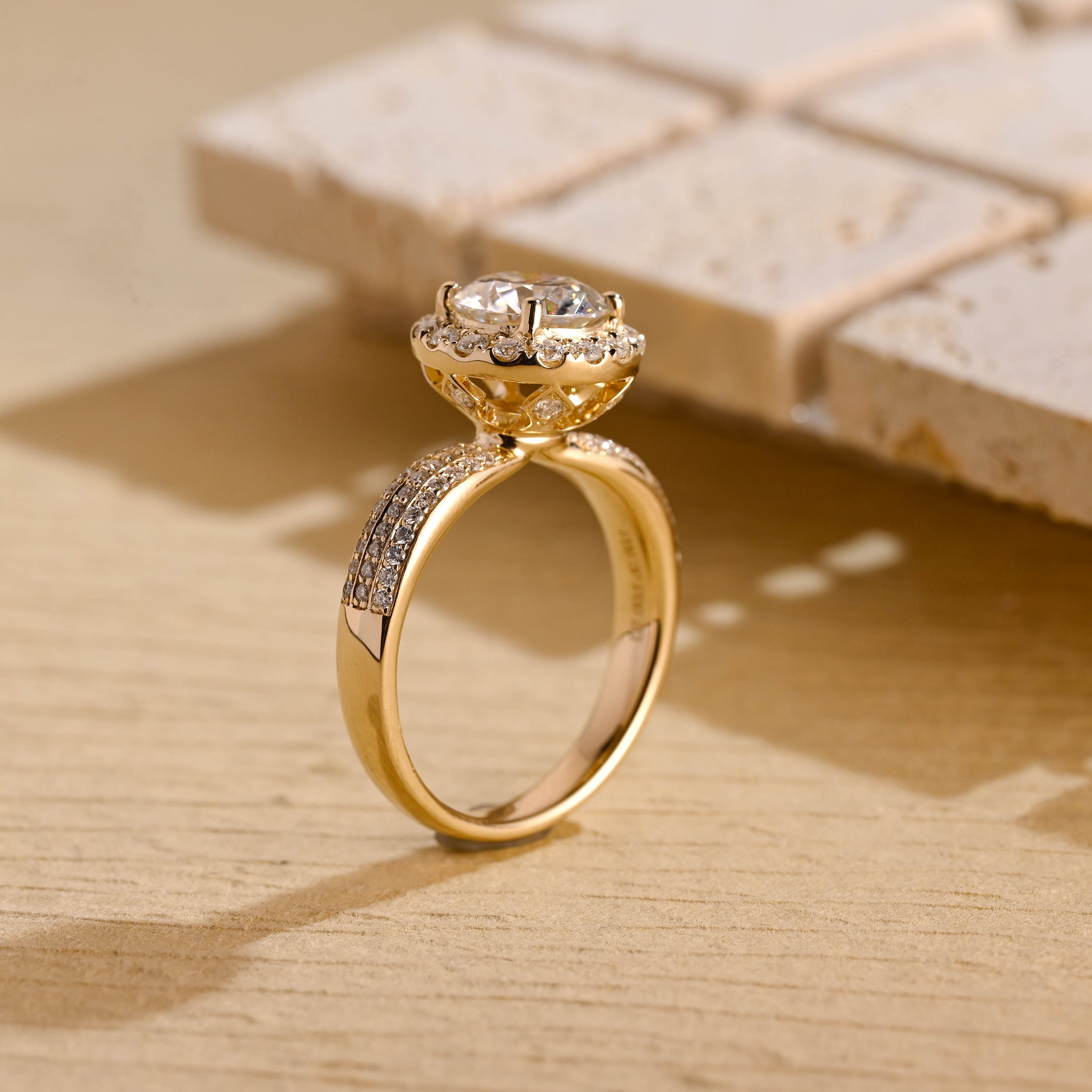 Shop Halo Moissanite Engagement Rings USA