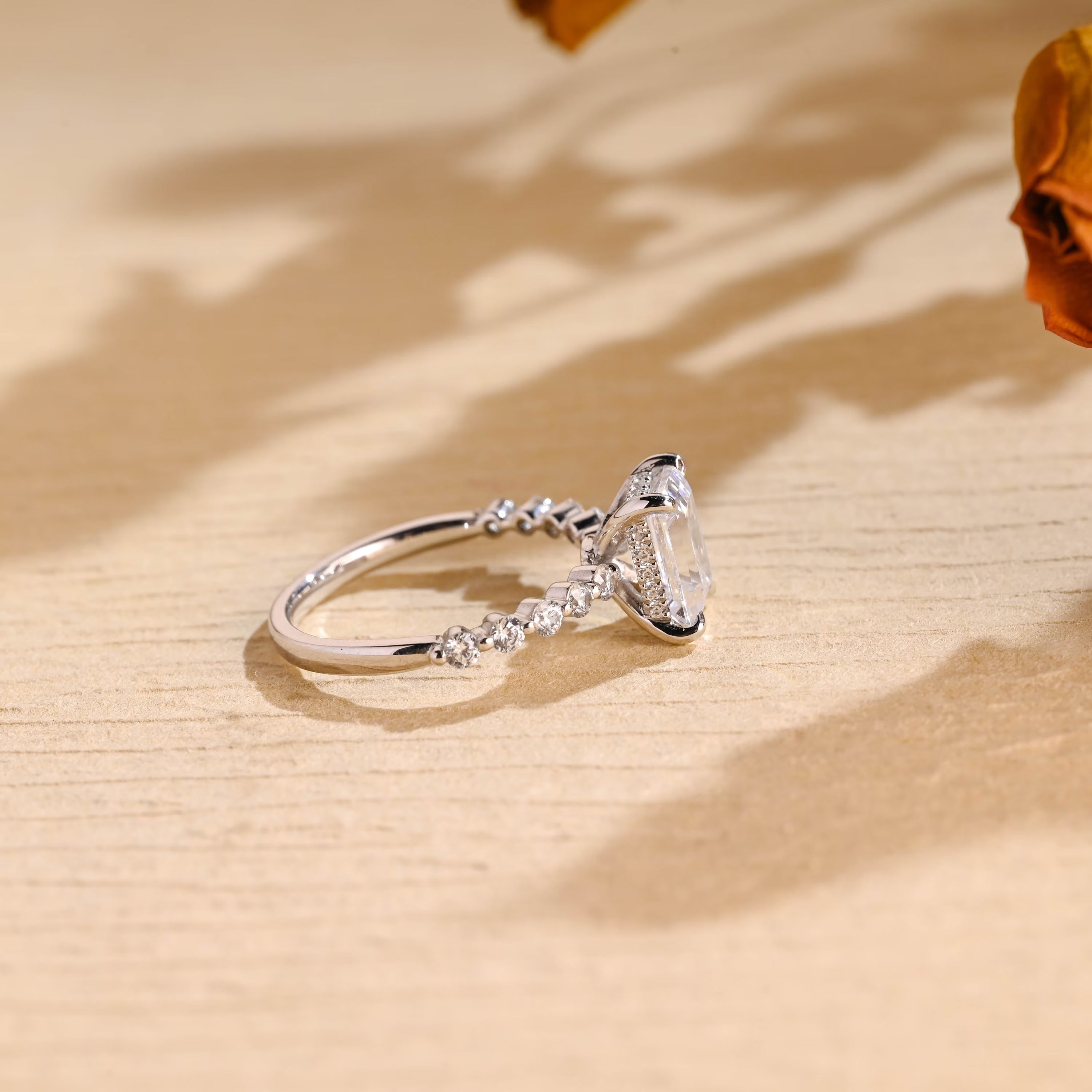 Unique Moissanite Engagement Ring
