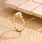 Shop Three Stone Moissanite Engagement Rings USA