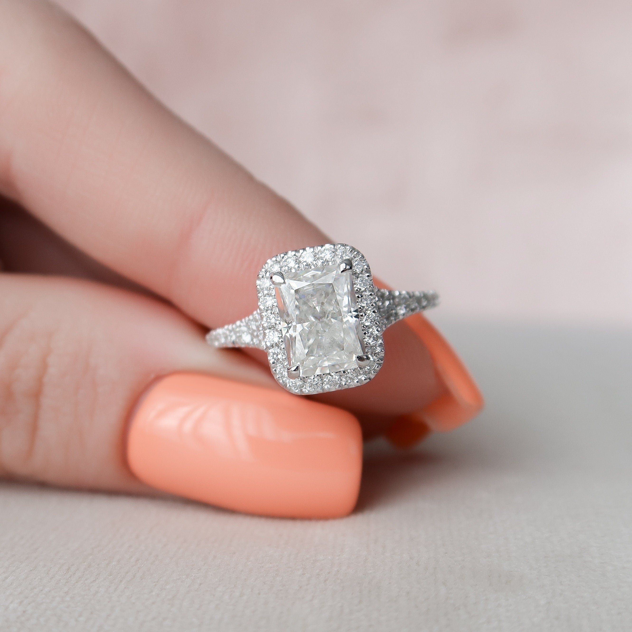 Radiant Hidden Halo Ring