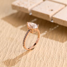 US bridal pear pavé engagement ring