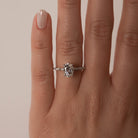 1.70CT Oval Pave Moissanite Diamond Four Prong Engagement Ring In 18K Solid Gold