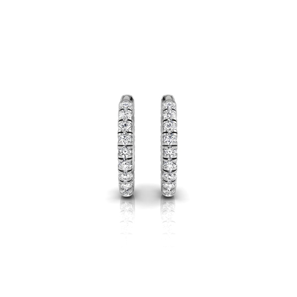 Round Cut Moissanite Diamond Hoops Earrings for Her