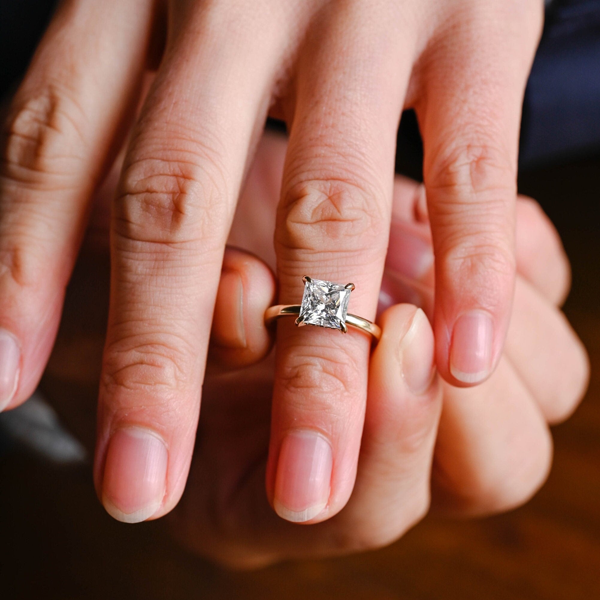 Princess Cut Hidden Halo Ring