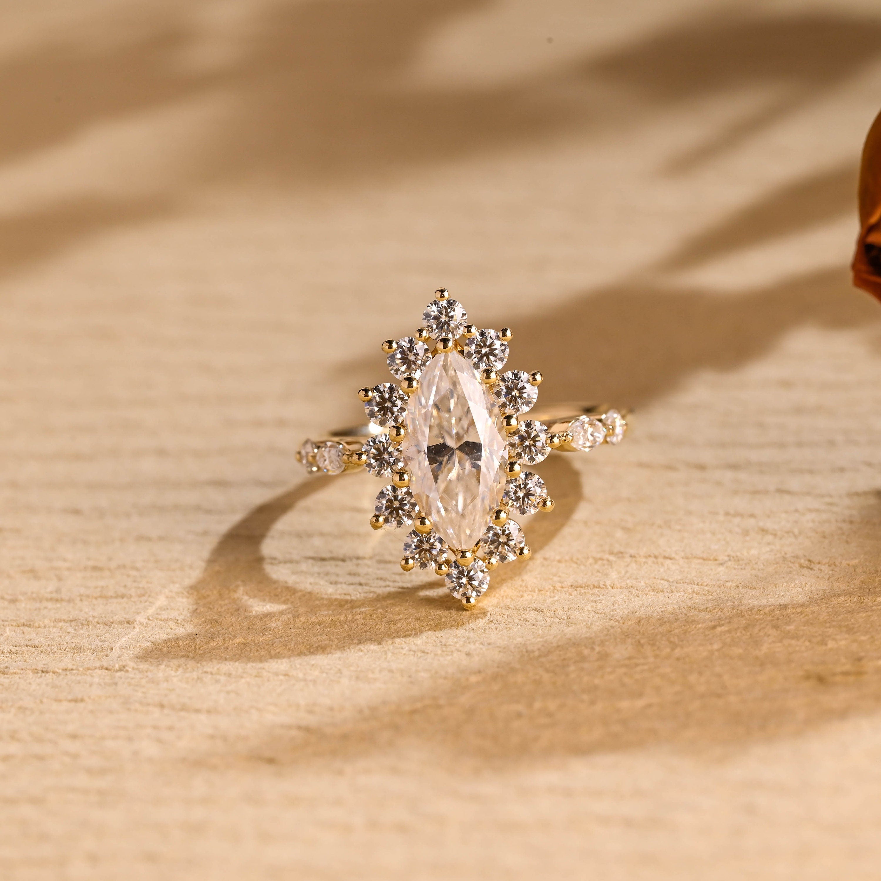 1 Carat Marquise Moissanite Ring