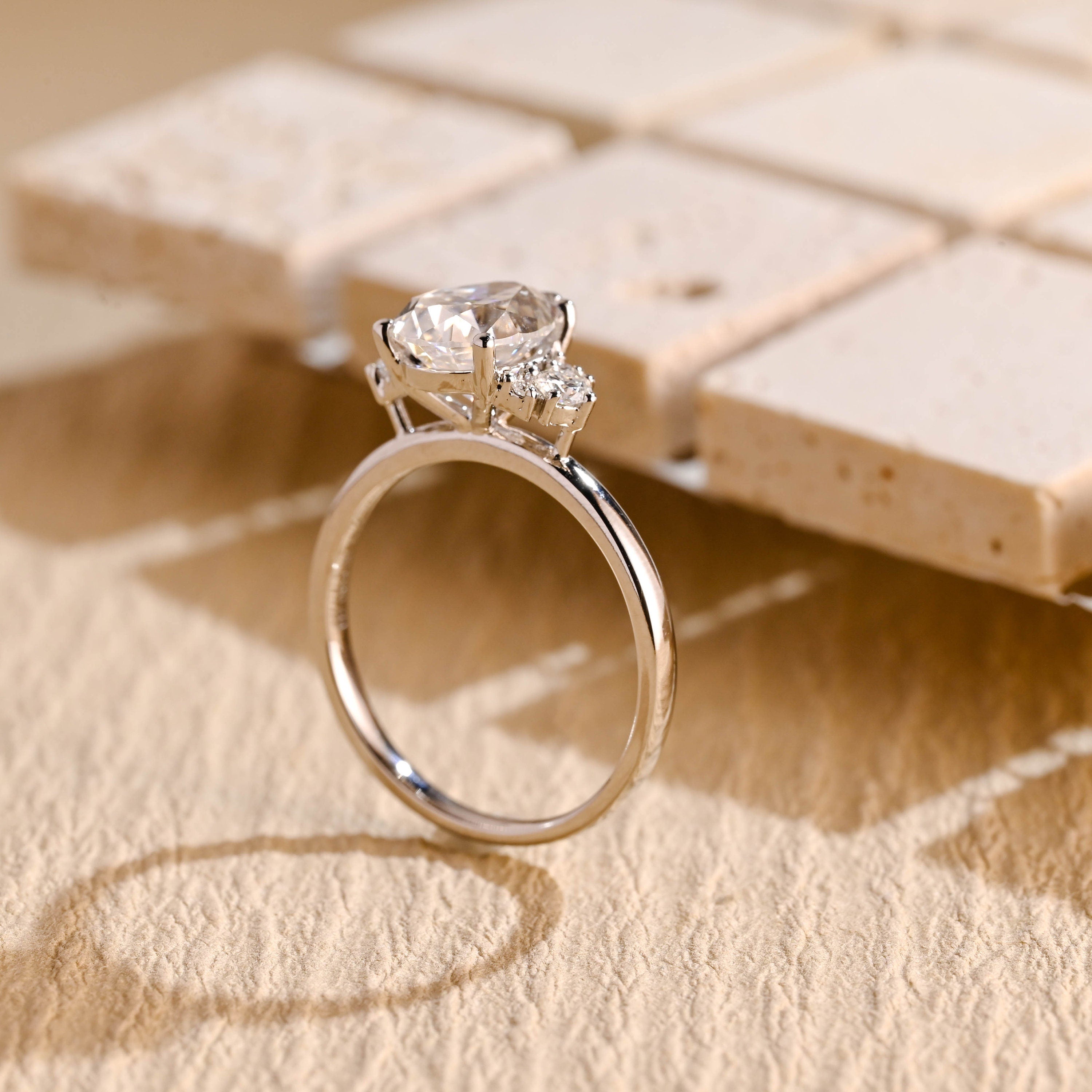 fine jewelry pear moissanite cluster ring