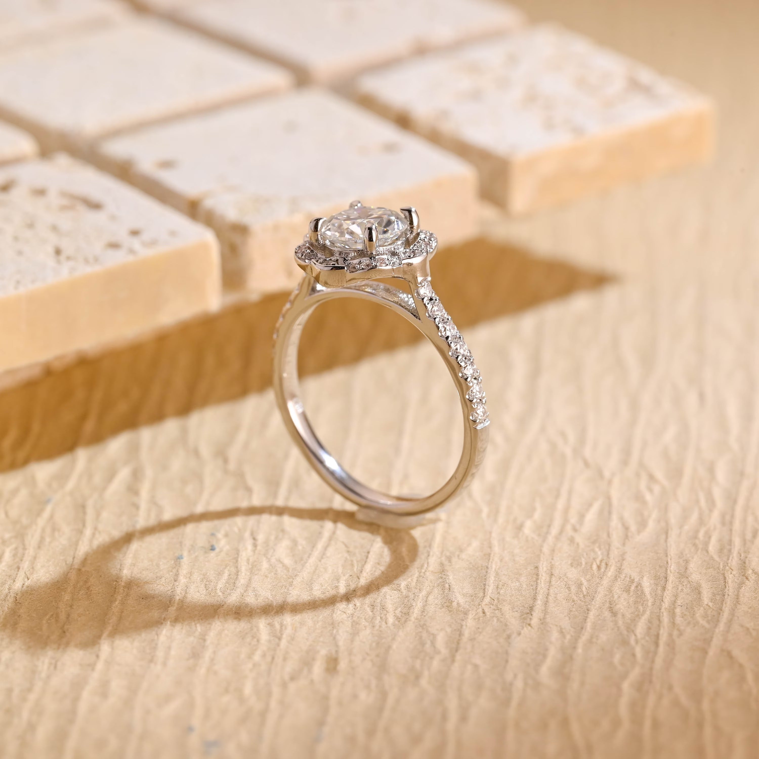 White Gold Moissanite Ring
