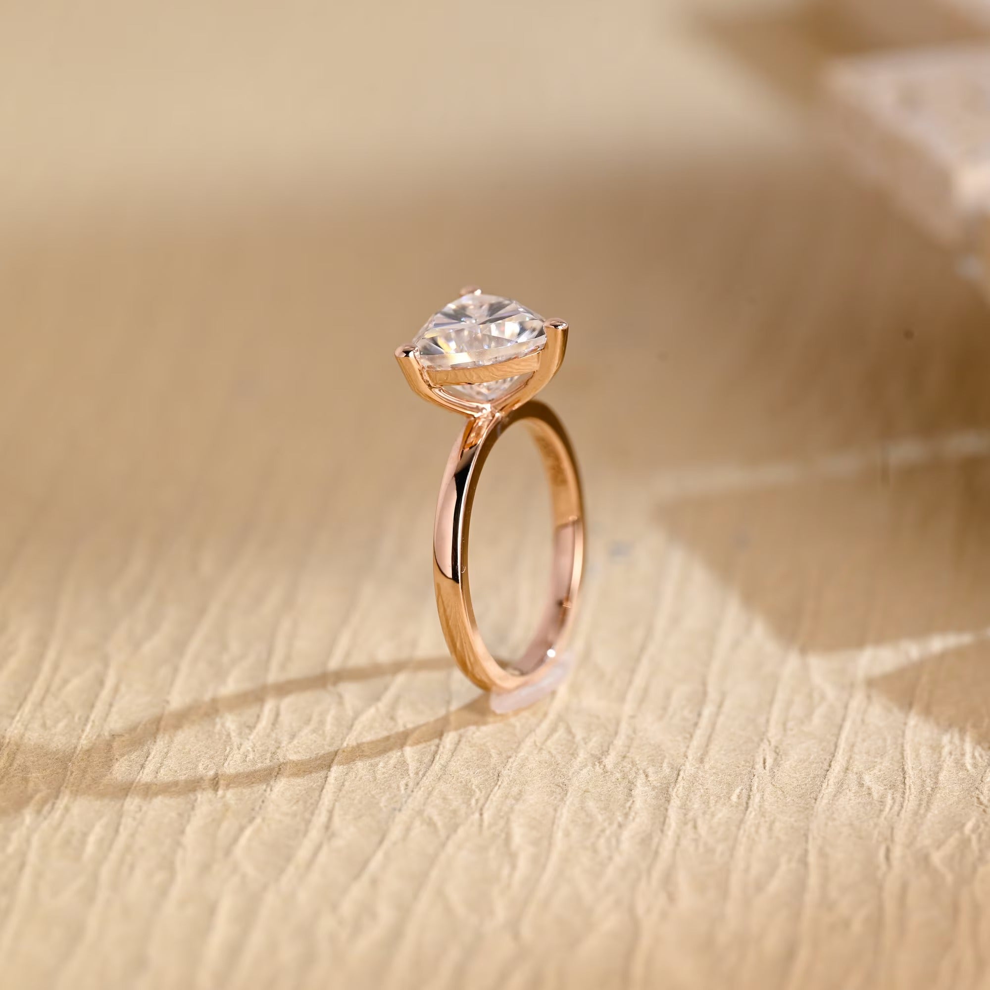 Trillion Solitaire Moissanite Ring