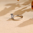 1 Carat Trillion Cut Solitaire Moissanite Engagement Ring