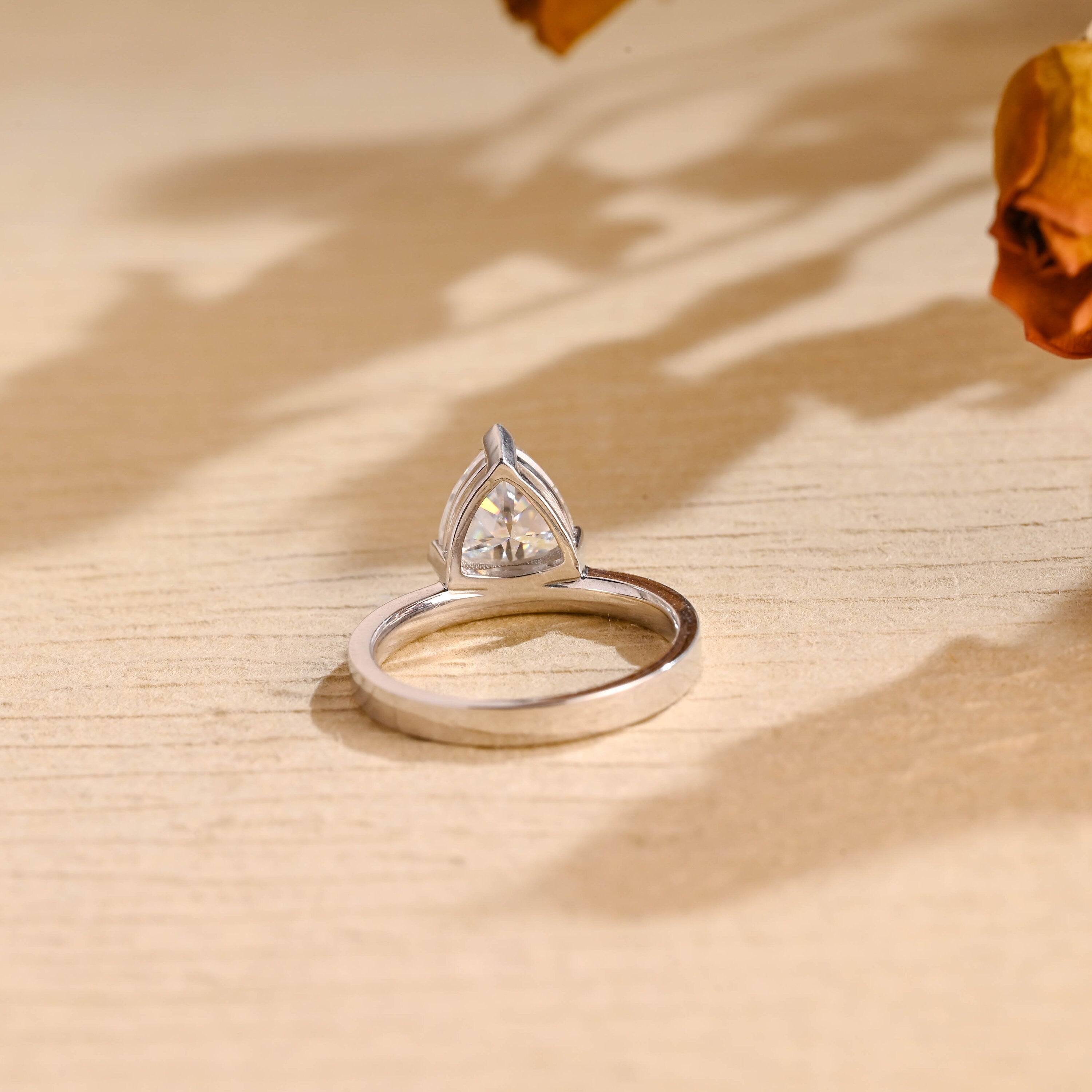 Trillion Moissanite Ring