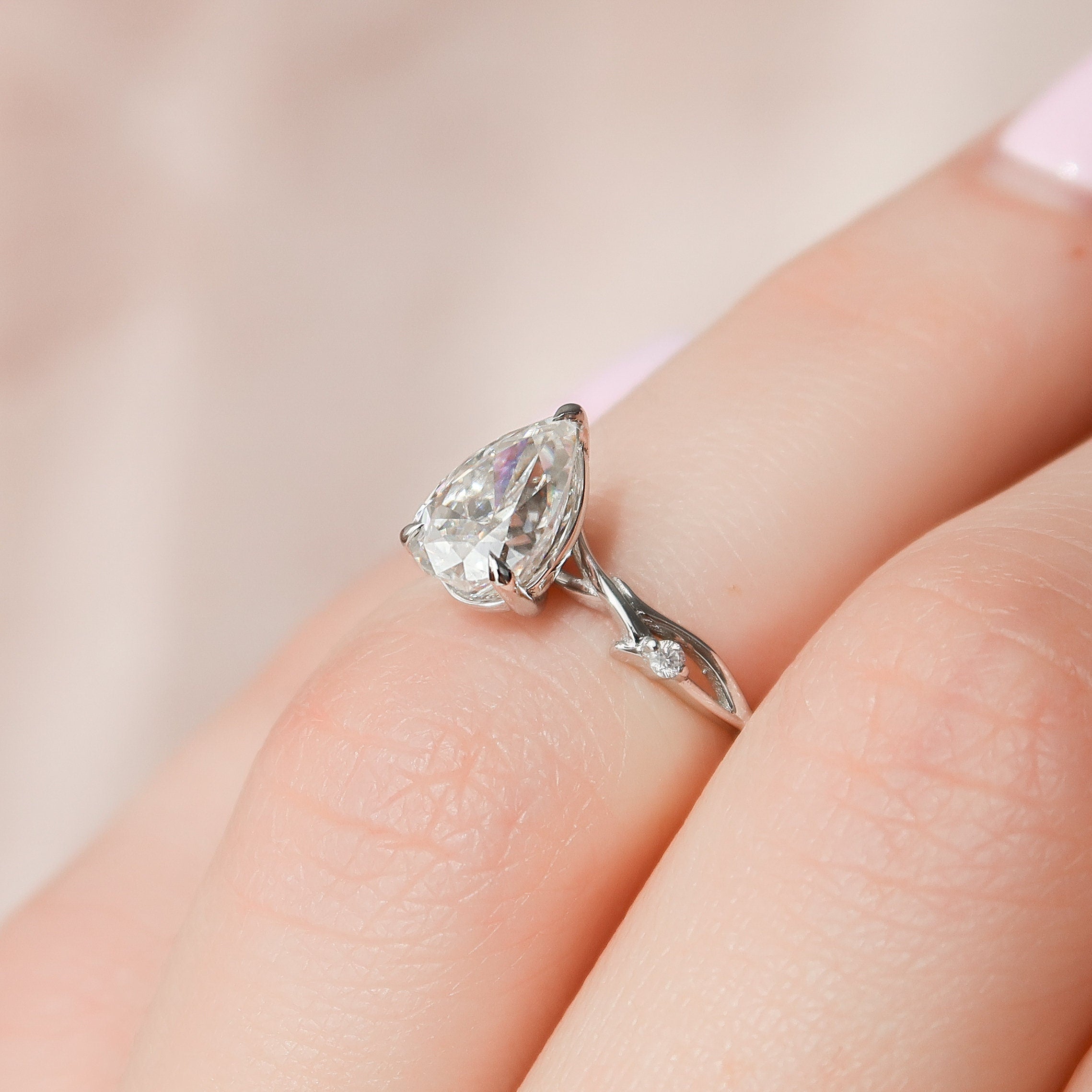 Pear Cut Moissanite Ring