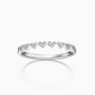 Round Cut Moissanite Diamond Heart Shape Wedding Band