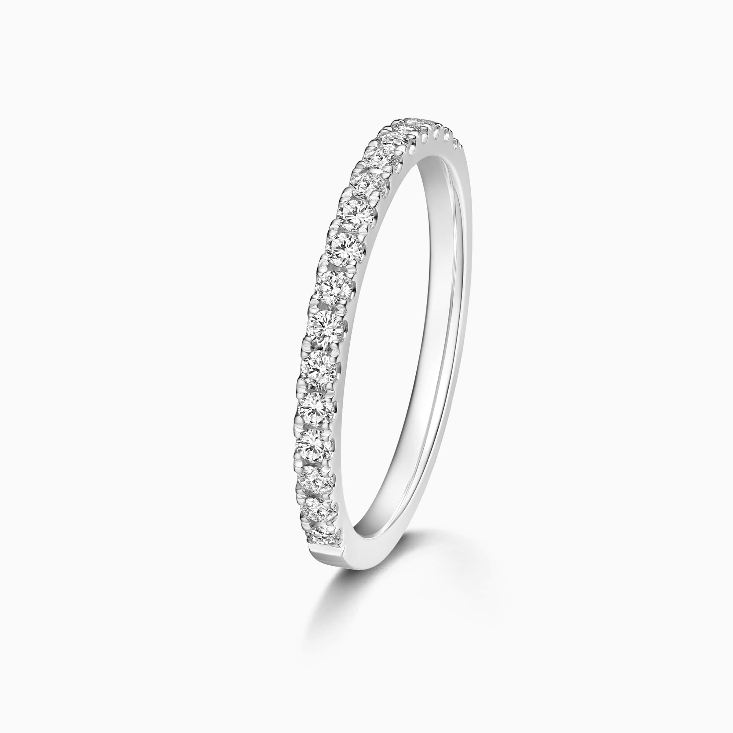 Round Cut Moissanite Half Eternity Diamond Wedding Band for Women