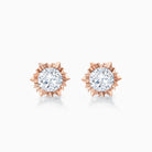 Round Cut Moissanite Diamond Snowflake Stud Earrings