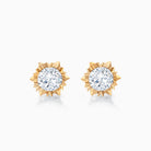 Round Cut Moissanite Diamond Snowflake Stud Earrings