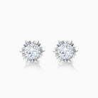 Round Cut Moissanite Diamond Snowflake Stud Earrings