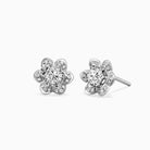 Round Cut Unique Flower Style Moissanite Diamond Studs Earrings