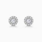 Round Cut Moissanite Halo Diamond Stud Earrings for Her