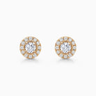 Round Cut Moissanite Halo Diamond Stud Earrings for Her