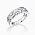 Round Cut Moissanite Diamond Triple Rows Wedding Band