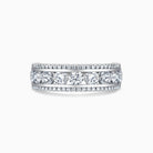 Round Cut Moissanite Diamond Triple Rows Wedding Band