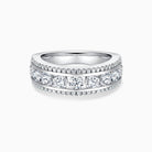 Round Cut Moissanite Diamond Triple Rows Wedding Band