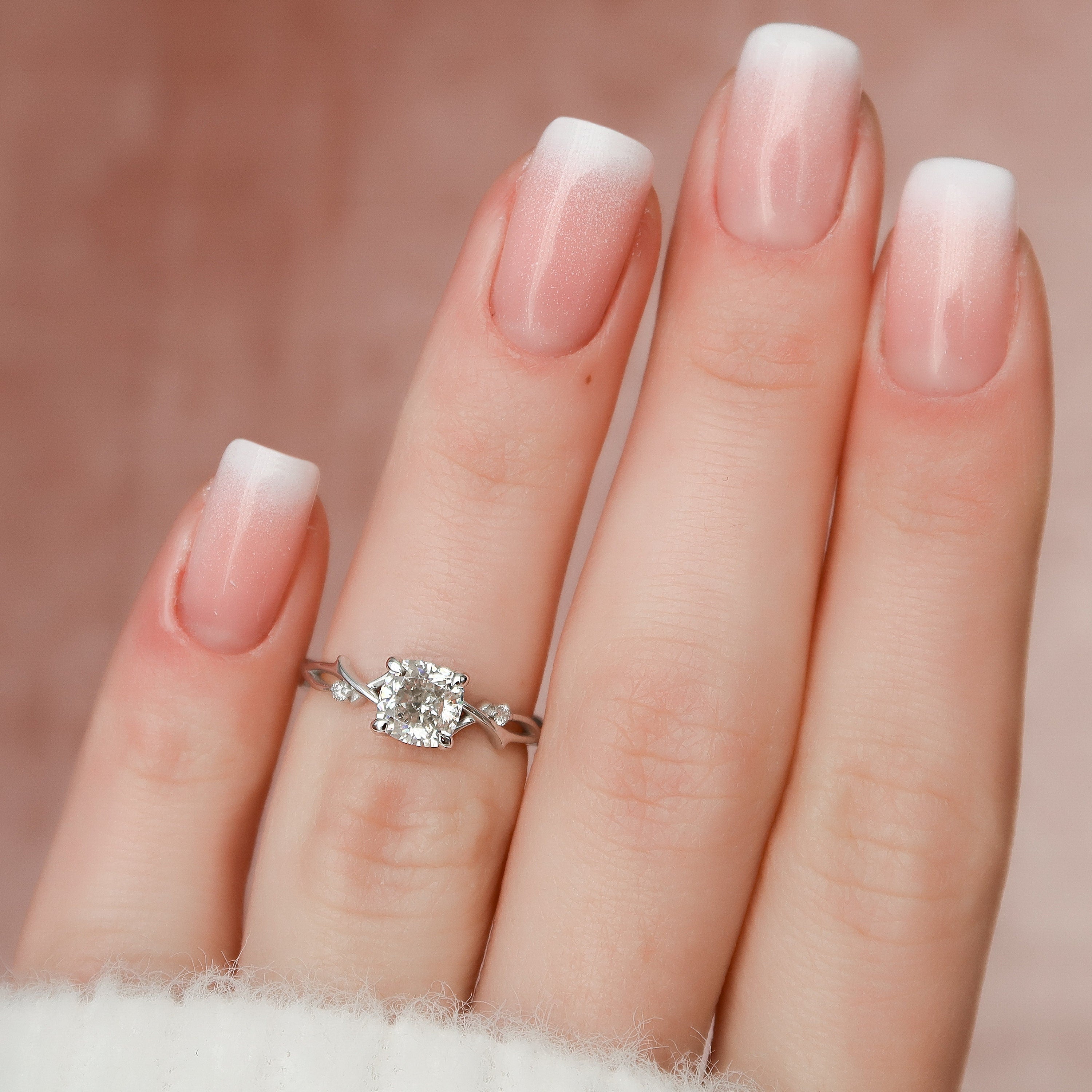 Unique Moissanite Engagement Ring