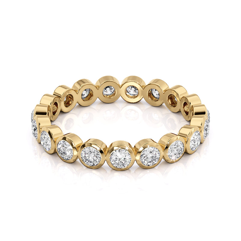 Unique Round Diamond Wedding Band