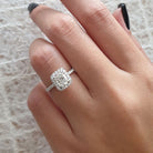 cushion moissanite engagement ring