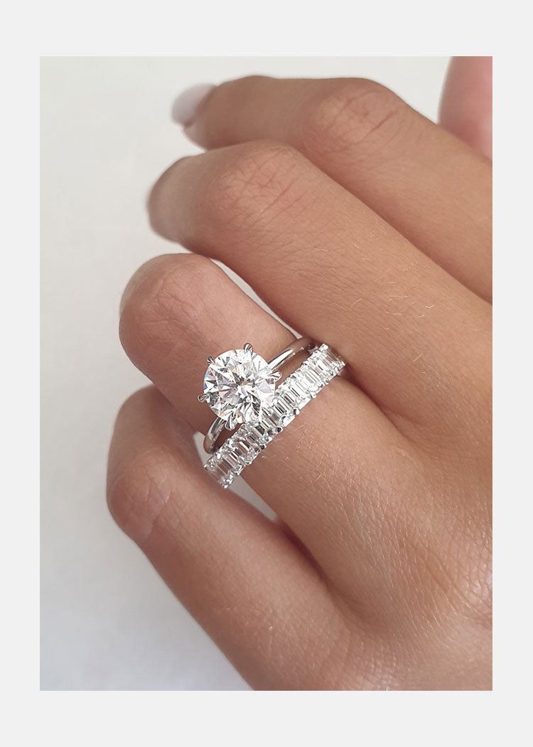 stainless steel moissanite ring