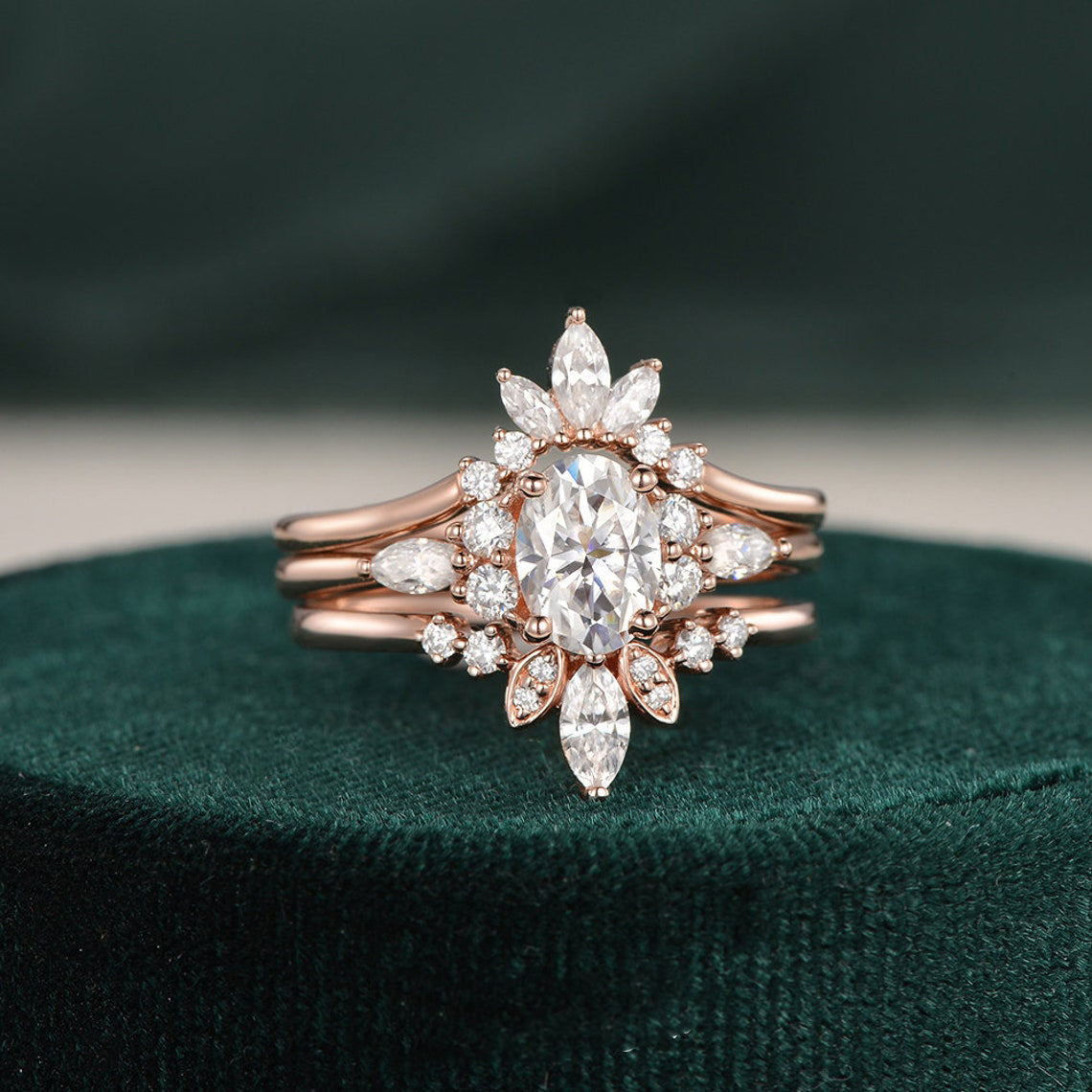 1-0-ct-oval-cut-cluster-art-deco-moissanite-bridal-ring-set
