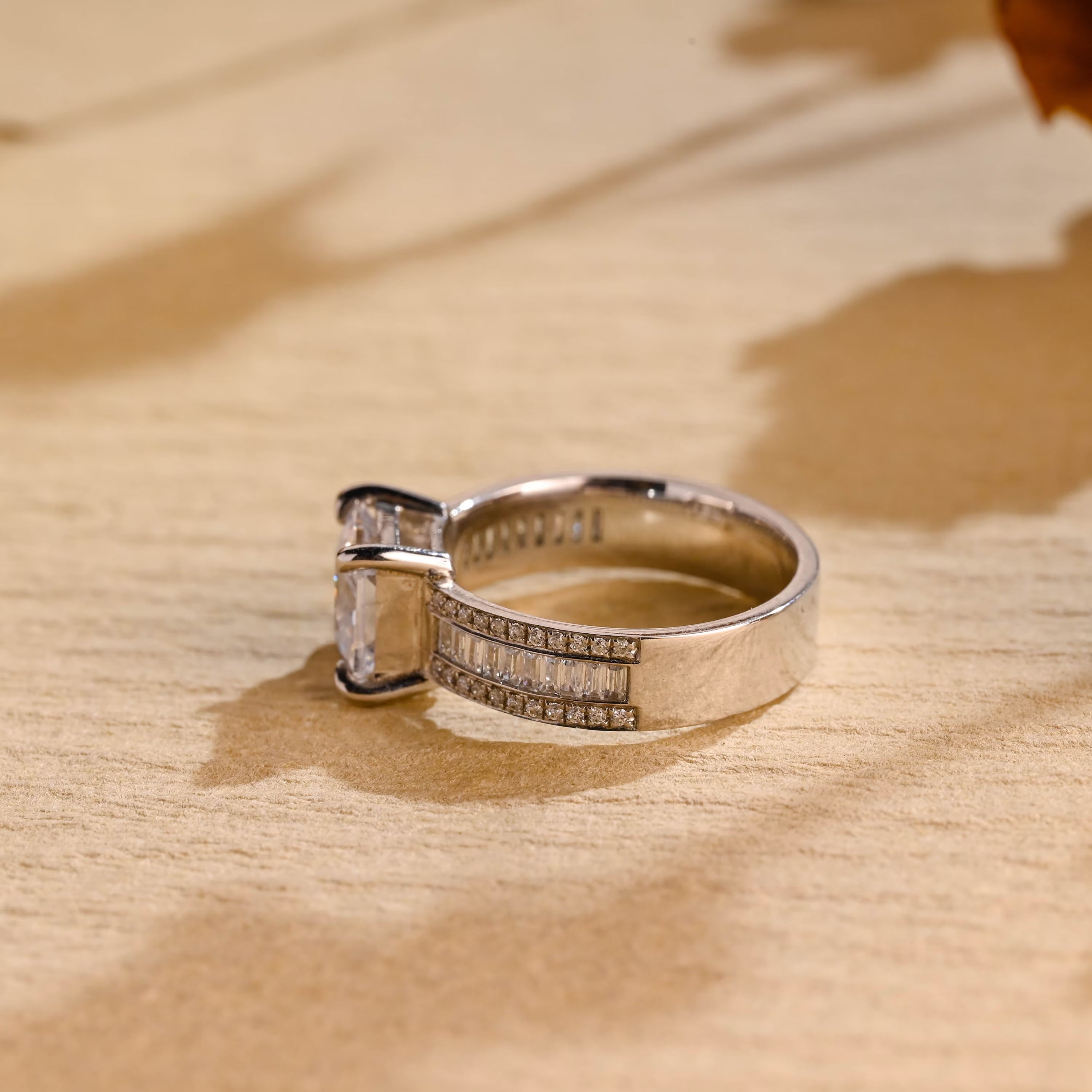 Moissanite Pave Engagement Ring