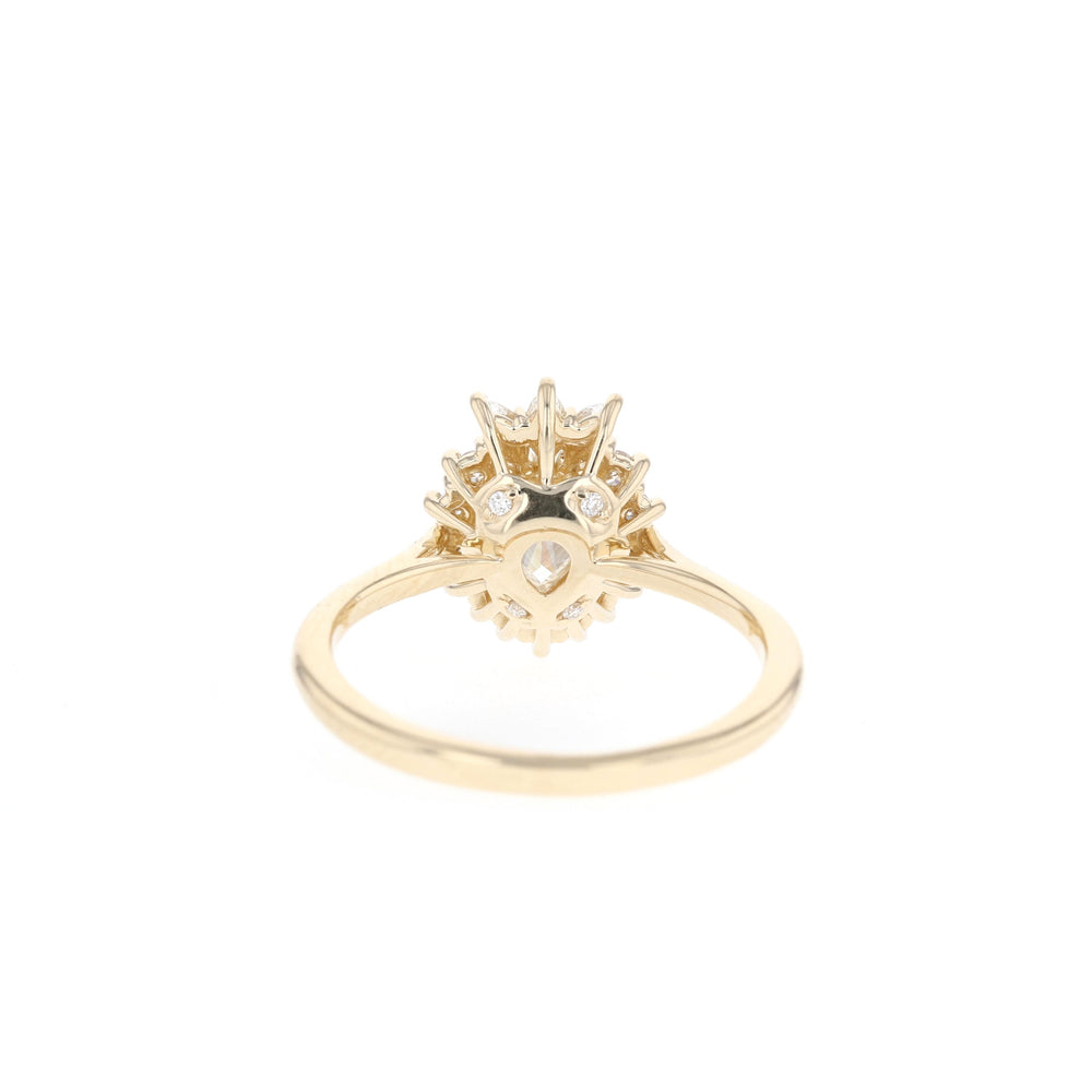  1.25ct Pear Cluster Moissanite Diamond Solitaire Engagement Ring