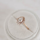  1.25ct Pear Cluster Moissanite Diamond Solitaire Engagement Ring