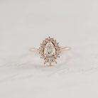  1.25ct Pear Cluster Moissanite Diamond Solitaire Engagement Ring