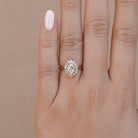  1.25ct Pear Cluster Moissanite Diamond Solitaire Engagement Ring