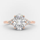 1.50ct Oval Cluster Moissanite Diamond Solitaire Engagement Ring For Women
