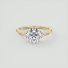 2CT Round Cathedral Set Moissanite Diamond Three Stone Engagement Ring For Women