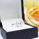 2.25CT Oval Three Stone Moissanite Diamond Cathedral Set Engagement Ring For Her